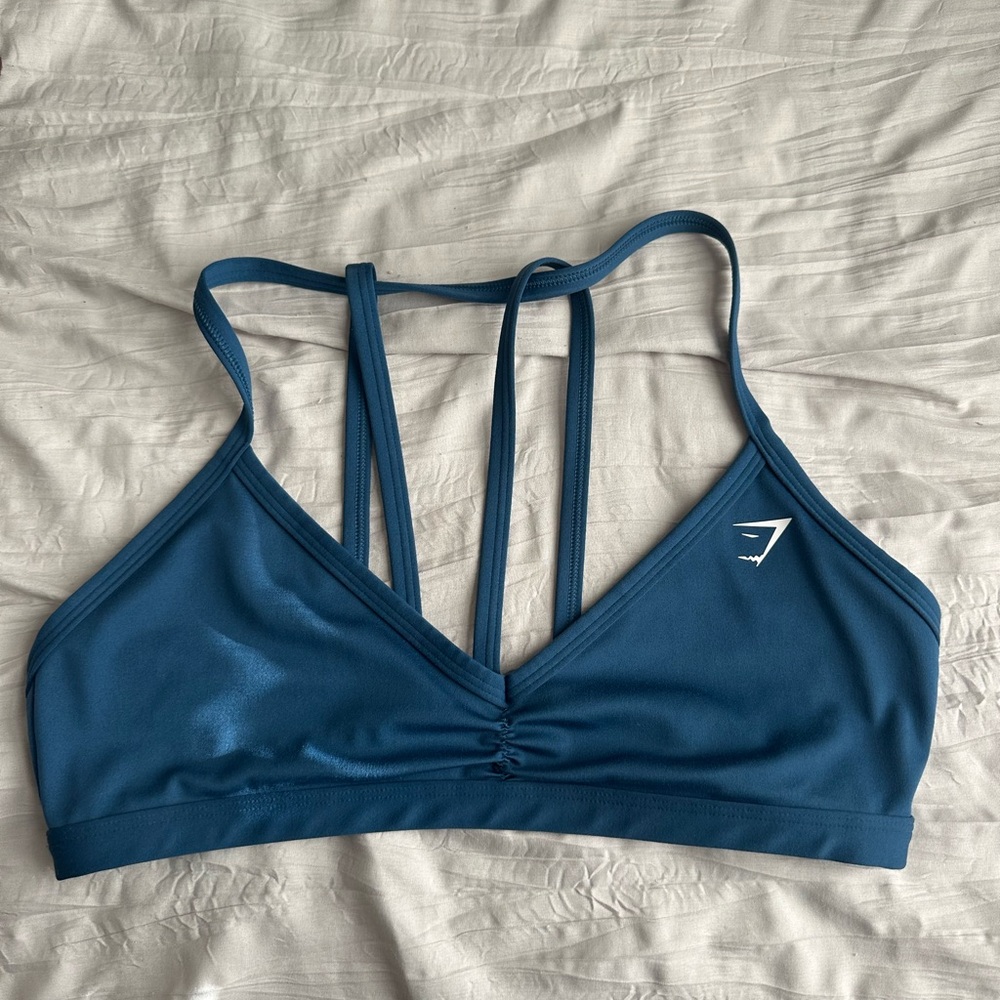 Gymshark Blue Strappy V-Neck Sports Bra